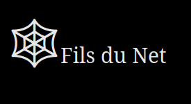 logo du site fils du net avec une toile d'araignée blanche sur fond noir